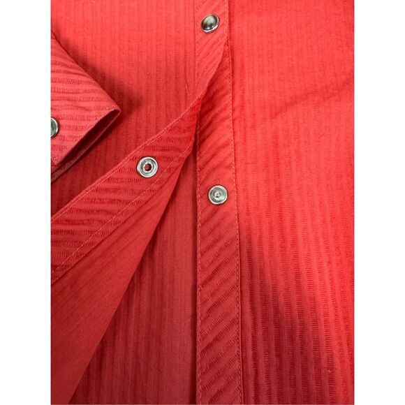 Adiktd Bling Western Bright Coral Shirt Embroidered Shirt Size‎ Large - Picture 4 of 8